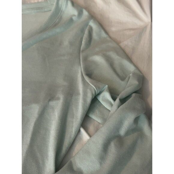 Colsie Glitter Romper Short Pajama Long Sleeve Mint Green Women’s L Metallic EUC - Picture 13 of 16